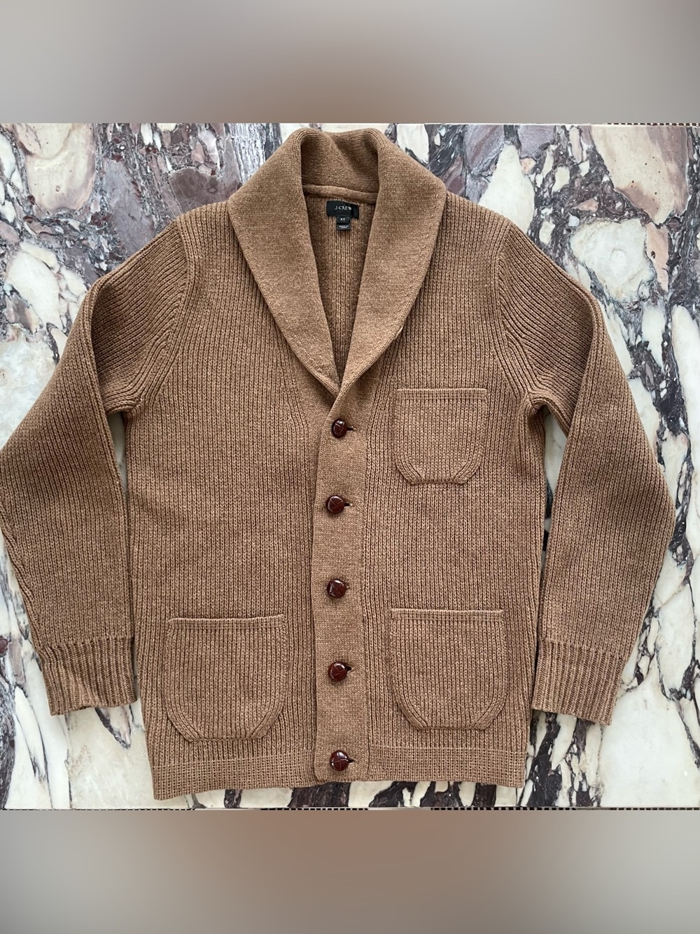 Shawl Collar Button-Front Cardigan